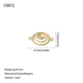 Especificaciones de tamaño y peso de un colgante ovalado de acero inoxidable dorado. - Estilo Ovalado Anidado (C0072) / Dorado