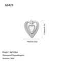 Silver stainless steel heart pendant charm for DIY jewelry making, 17.8mm x 14mm - Double Layer Heart Style (A0429) / Steel