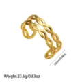 Detailansicht der Abmessungen eines 18 Karat vergoldeten geflochtenen Armreifs - Doppelschicht Geflochten (YY316) / Gold