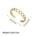 Vergoldeter Titanstahl-Armreif mit 60mm Durchmesser und 9,2g Gewichtsangaben. - Hohlketten-Stil (YY339) / Gold