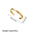 18K vergoldeter Titanstahl-Armreif mit Perlenrand-Details und Maßangaben in Englisch. - Doppelreihige Perlenstruktur (YY340) / Gold