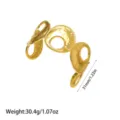 Detailansicht des vergoldeten Edelstahl-Armreifs mit gehämmerter Kreisstruktur - Hohlring-Perlenstil (YY293) / Gold