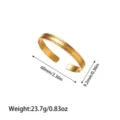 Details zum vergoldeten Edelstahl-Armreif mit Angaben zu Größe 60 mm und Gewicht - Weizenkorn-Textur-Design (YY341) / Gold