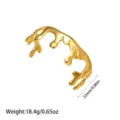 Detailansicht der 18K vergoldeten Tropfmanschette mit präziser Gewichts- und Maßangabe - Lavatropfenform (YY318) / Gold