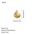 Detailed view of 18K gold plated stainless steel pendant with size and weight specs - Layered Abstract Petal Style (A0722) / Gold