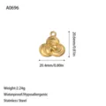 Detailed view of cloud pendant with 20.4mm width and 20.6mm height dimensions - Cloud Shape Pendant (A0696) / Gold