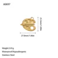 Gold plated stainless steel artist palette pendant charm for DIY jewelry making - Artist Palette & Brush Pendant (A0697) / Gold