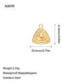 Gold plated stainless steel triangle pendant accessory for DIY jewelry, waterproof and hypoallergenic. - Nested Triangle Pendant (A0690) / Gold