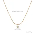 Detail view of 18K gold plated necklace with zircon pendant showing dimensions and weight - Single Zircon Starry Style (81640) / Gold
