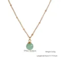 Elegante collana in oro con pendente tondo in pietra verde e catena a satellite. - Sfera Verde (81751)