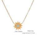 Collana sole dorato con intarsio in madreperla e cristalli scintillanti, ciondolo 1,5 cm. - Sole (81773)