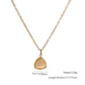 Elegant gold-plated necklace featuring a triangular shell stone pendant, 17.7 inch length - Triangle (81770)