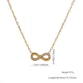 Delicate gold-tone infinity pendant necklace with rhinestones and adjustable length - Infinity (81772) / 1 Piece/Pack