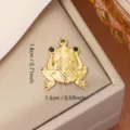 Golden frog-shaped titanium steel pendant charm for DIY jewelry making with dimensions - Frog Shape (0144) / 1.8x1.5cm