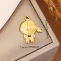 Detailed gold titanium steel cartoon boy charm pendant for DIY jewelry making, 1.7x1.4cm. - 1.7x1.4cm