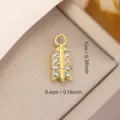 Golden stainless steel arrow pendant with clear crystals, 1cm x 0.4cm DIY jewelry accessory. - Arrowhead Rhinestone Style (0140) / Gold