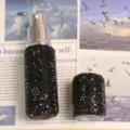Portable 10ml black rhinestone perfume atomizer spray bottle for travel cosmetics. - Black
