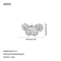 Detailed specifications of the silver stainless steel butterfly pendant accessory. - Butterfly Style (A0501) / Steel