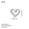 Specifiche dettagliate che mostrano dimensioni e peso di questo ciondolo a cuore in acciaio. - Stile Cuore 3D (B0146) / Colore acciaio