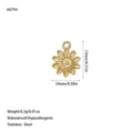 Close-up detail of 18K gold plated stainless steel daisy flower pendant jewelry charm - Small Daisy Style (A0794) / Gold
