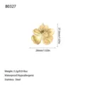 Detailed specifications of gold stainless steel flower pendant DIY jewelry accessory - Hibiscus Style (B0327) / Gold