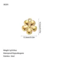 Dimensions and material details for the 18K gold plated flower stainless steel pendant. - Five-Petal Flower Style (B0295) / Gold