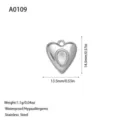 Polished silver stainless steel heart pendant for DIY jewelry making, 13.5mm width. - Teardrop Heart Style (A0109) / Steel