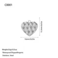 Elegant stainless steel heart pendant with a woven texture for DIY jewelry crafts - Woven Texture Heart Style (C0001) / Steel