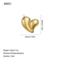 Dimensioni dettagliate e peso per questo ciondolo a cuore in acciaio inossidabile dorato - Stile Cuore Lucidato a Specchio (A0051) / Oro