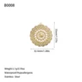 Close-up detail of a circular gold filigree flower pendant in stainless steel material. - Hollow Mandala Flower Style (B0008) / Gold