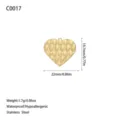 Vista tecnica dettagliata del ciondolo a cuore in oro intrecciato con dimensioni e specifiche - Stile Texture Intrecciata (C0017) / Oro