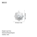 Detailed specifications of the stainless steel flower pendant showing dimensions and weight - Swirled Petal Flower Style (B0333) / Steel