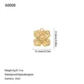Gold flower pendant stainless steel charm for DIY jewelry with size and weight specs - Dotted Four-Petal Flower Style (A0008) / Gold