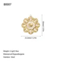 Detailed view of hollow flower stainless steel pendant with dimensions and specifications - Geometric Hollow Petal Style (B0007) / Gold