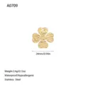 Clover-shaped 18K gold plated stainless steel pendant with textured hammered finish - Hammered Clover Style (A0709) / Gold