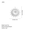 Silver flower stainless steel pendant with 36mm x 33.2mm size and 5.2g weight specs - Sunflower Style (B0006) / Steel