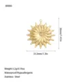 18K gold plated stainless steel flower pendant charm for DIY jewelry making accessories - Sunflower Style (B0006) / Gold