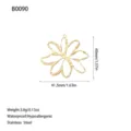 Minimalist flower shaped stainless steel pendant with 18k gold plating for DIY jewelry - Hollow 8-Petal Flower Style (B0090) / Gold