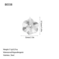 Silver flower pendant made of stainless steel with weight and dimension specifications - Radial Flower Style (B0338) / Steel