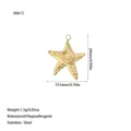 Vista dettagliata del pendente a stella marina dorata con dimensioni e peso inclusi. - Stile Stella Marina (A0612) / Oro