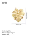 Pendentif feuille de monstera en acier inoxydable doré accessoire bijoux avec dimensions - Style de Feuille de Monstera (B0403) / Or