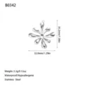 Silver stainless steel hollow flower pendant accessory with size and weight specifications - Hollow Eight-Petal Flower Style (B0342) / Steel