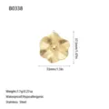 Gold-plated stainless steel flower pendant charm with size and weight information - Radial Flower Style (B0338) / Gold