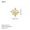 Detail of gold hollow flower pendant showing exact dimensions and 3.3g weight specifications - Hollow Eight-Petal Flower Style (B0342) / Gold