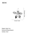 Detailed view of hollow flower stainless steel pendant with dimensions and weight specs - Hollow Five-Petal Flower Style (B0345) / Steel