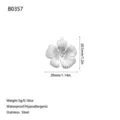 Stainless steel silver flower pendant charm for DIY jewelry making and craft projects - Radial Five-Petal Flower Style (B0357) / Steel