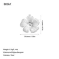 Stainless steel flower pendant detail showing 40mm dimensions and 9.5g weight info - Radial Texture Five-Petal Flower Style (B0367) / Steel