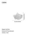 Détails du pendentif feuille de ginkgo en acier inox avec dimensions et du poids - Style de Petite Feuille de Ginkgo (C0094) / Acier