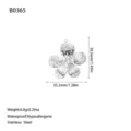 Silver stainless steel flower pendant with hammered texture for DIY jewelry - Hammered Five-Petal Flower Style (B0365) / Steel