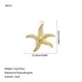 Misure dettagliate e specifiche del materiale per il ciondolo a stella marina dorata - Stile Stella Marina (B0222) / Oro